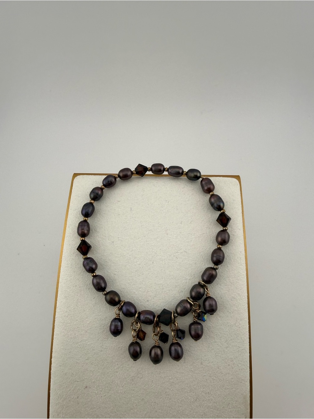 Elegance Brown Fresh Water Pearl Drop Stretch Bracelet